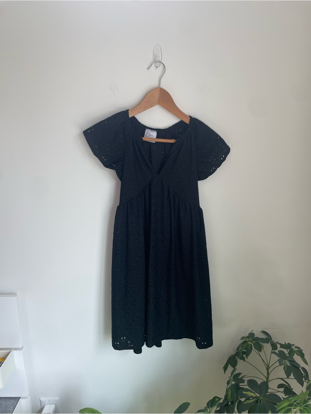 Olivia Rae Black Eyelet Cotton Dress